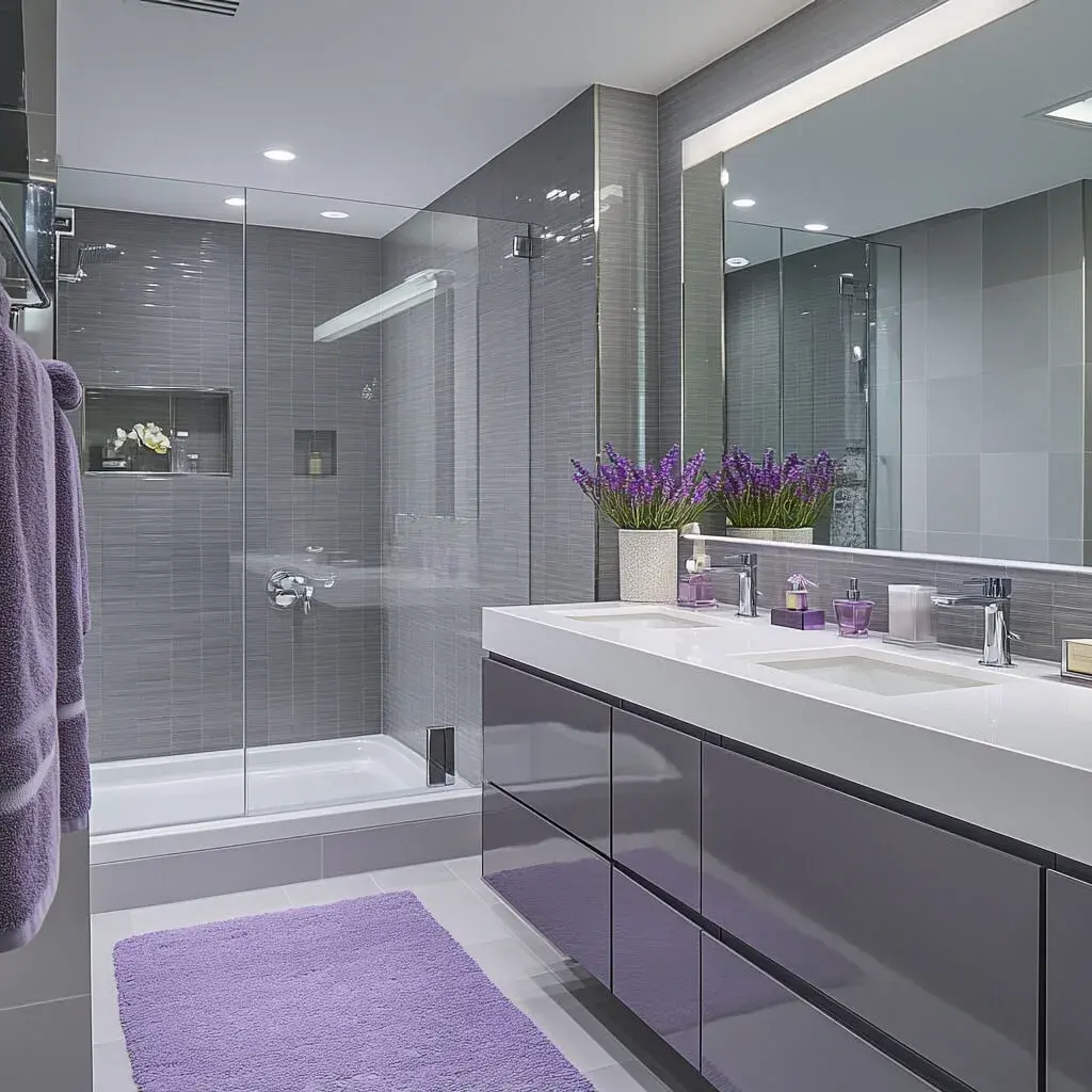 Amethyst Showers and Soft Gray combination