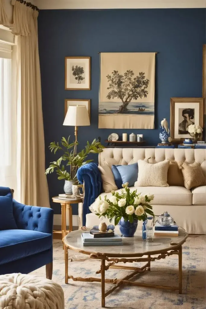 Dance Hall Blue and Warm Beige combination
