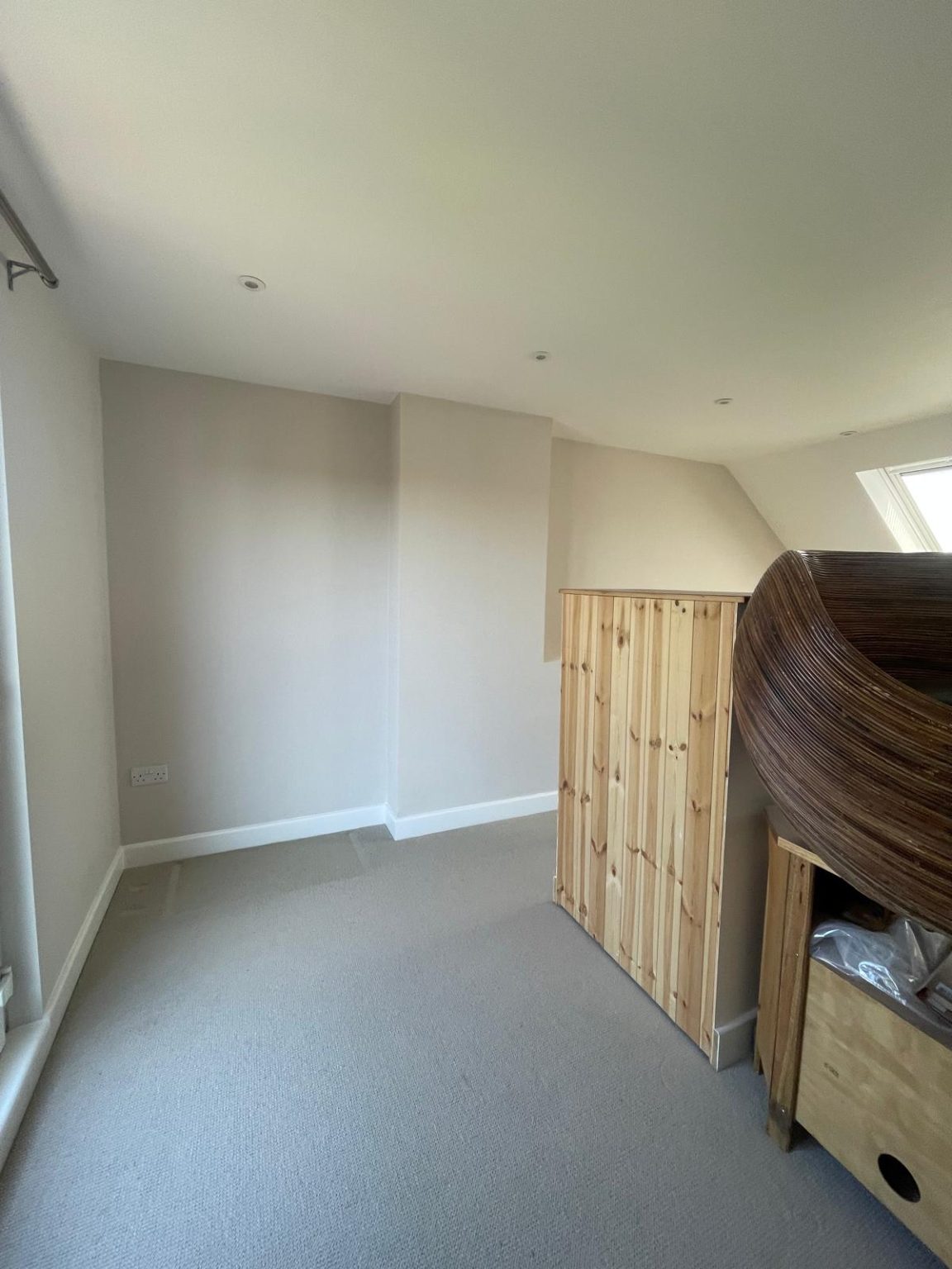 Home 56 Loft bedroom painting completed in Kellaway Avenue BS6 Bristol with fresh neutral walls and white skirting