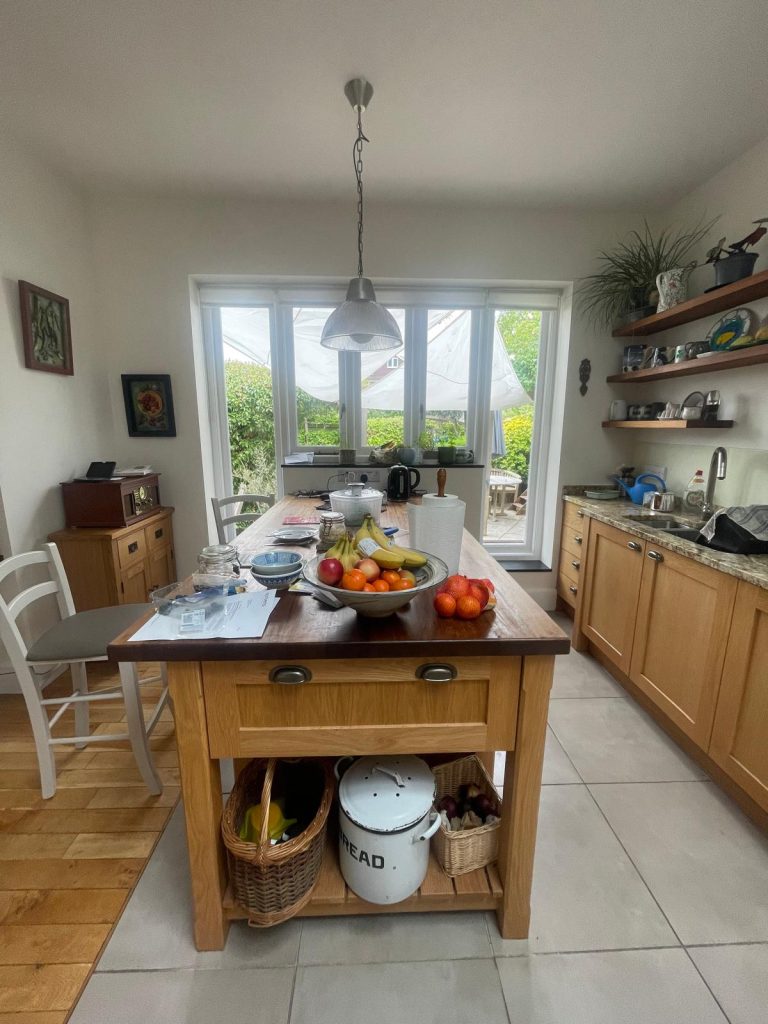 Kitchen interior decorating in Bristol home with freshly painted walls and ceiling
