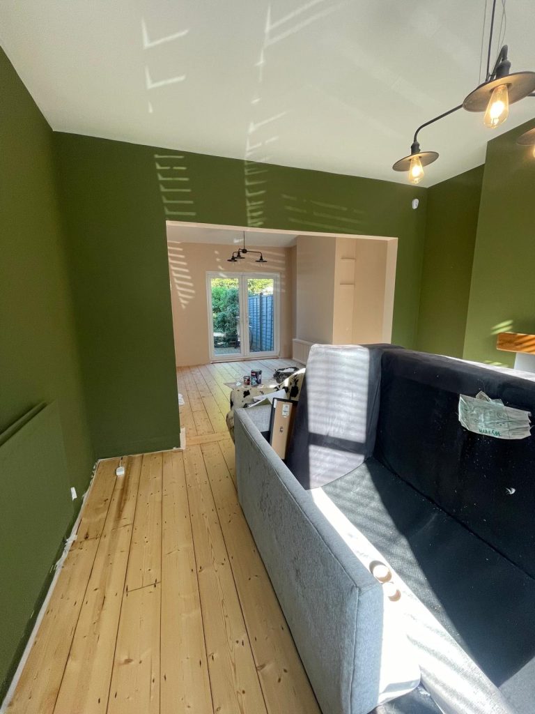 interior painting in Bedminster BS3 showing clean finish and modern green walls